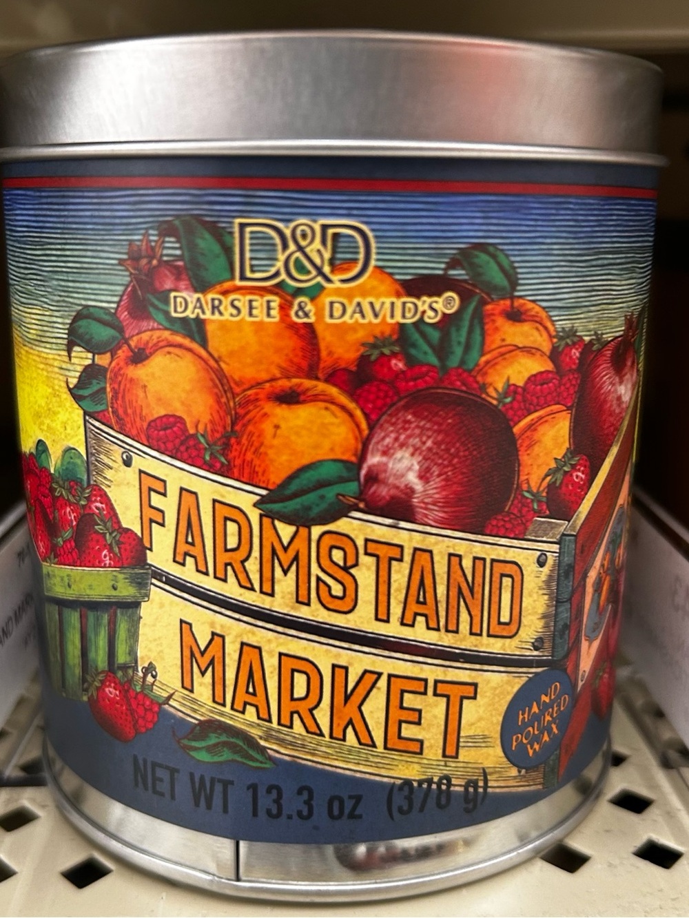 Darseen & David's Farmstand Market Scented Candle - Colorful Fruit Label